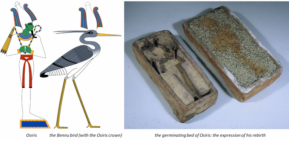 Osiris Germinating Bed Bennu Bird Heron